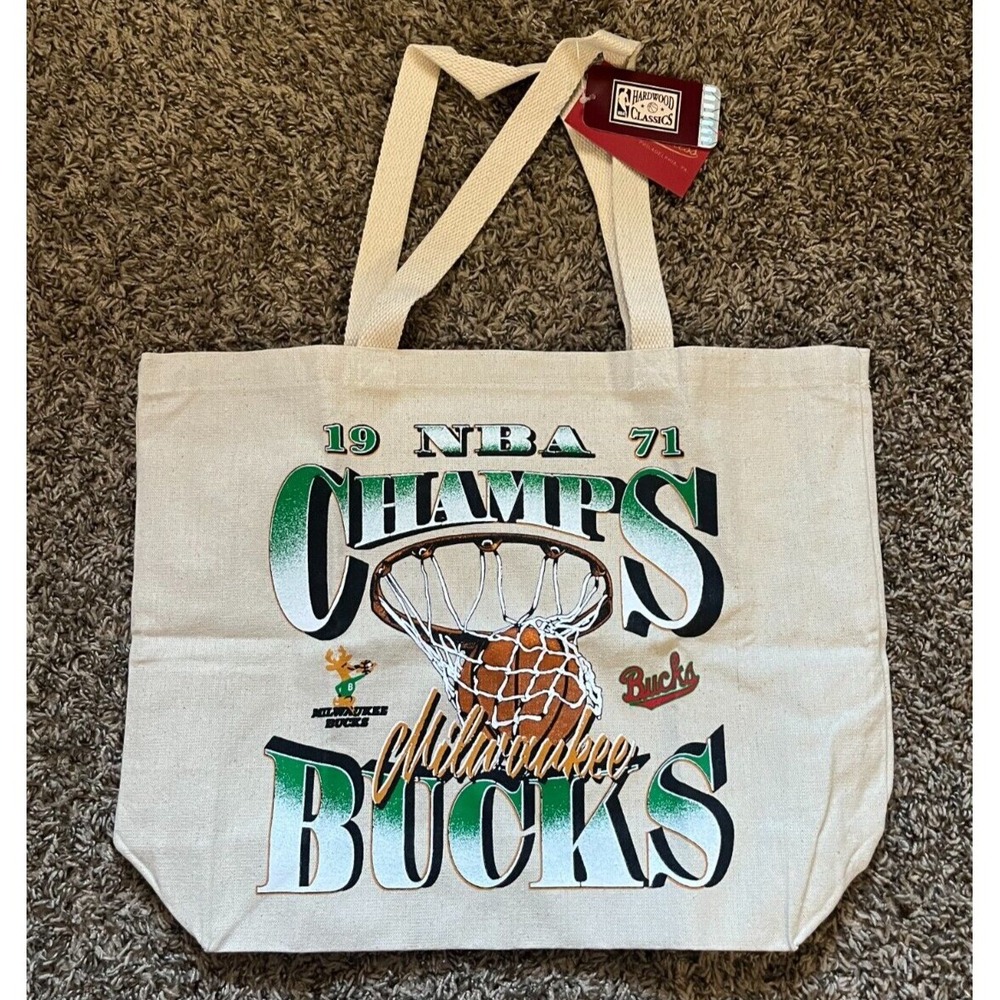 NEW Mitchell & Ness Milwaukee Bucks Graphic Tote Bag 1971 NBA Champs